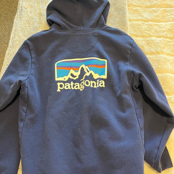 Patagonia Navy Pullover Hoodie with Small Chest Logo - Picture 2 of 2